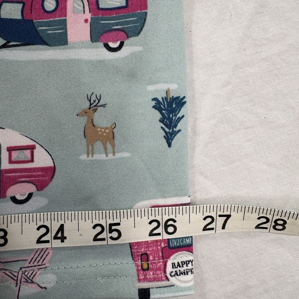 Joyspun Nightgown Women Lt Blue Teal & Pink Campers Cozy Knee Length Large-XL - Picture 3 of 6